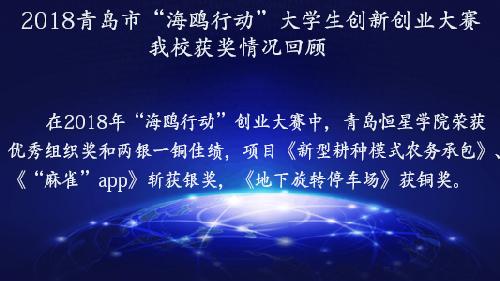 青岛恒星科技学院2019青岛市大学生创业培育“海鸥行动”集训营